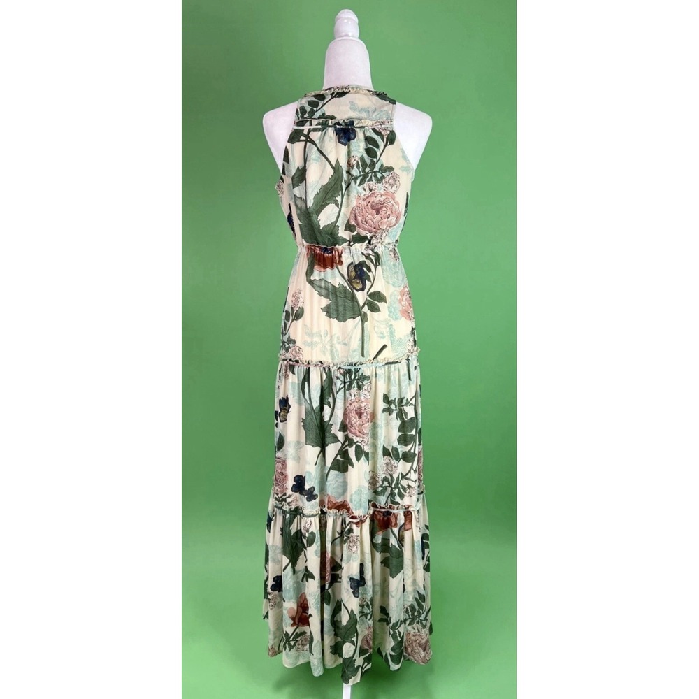Anthropologie Maeve Maravilla Floral Tiered Maxi Dress Size 2 Summer Flowy Light